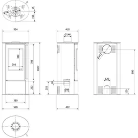 Kratki Erik Stahl Grau/Abdeckplatte Schwarz