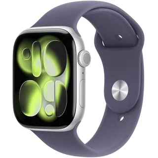 Apple Watch Series 11 GPS 46mm Silver Aluminium Sport Band purple fog M/L