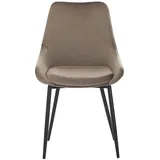vente-unique Esszimmerstuhl Masurie Samt Taupe