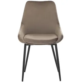 vente-unique Esszimmerstuhl Masurie Samt Taupe