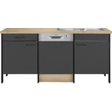 OPTIFIT Spülenschrank Tokio 192 cm breit, mit Stahlgestell, mit Vollauszug grau