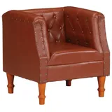 vidaXL Sessel Braun Echtleder