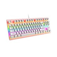 Mechanische Spieletastatur, verkabelte Mini-Tastatur mit 87 Tasten Blauer Schalter Mechanische Kompakttastatur mit 8 Rainbow-Hintergrundbeleuchtung, 12 Multimedia-Tasten, 29 Tasten Anti-Ghosting