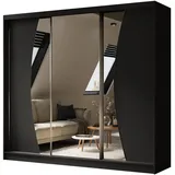altdecor Schiebetürenschrank VOXI 240 x 216 x 61 cm Schwarz