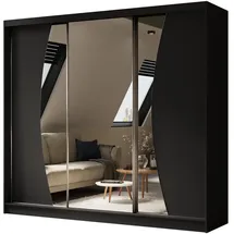 altdecor Schiebetürenschrank VOXI 240 x 216 x 61 cm Schwarz