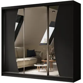 altdecor Schiebetürenschrank VOXI 240 x 216 x 61 cm Schwarz