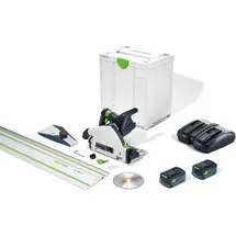 Festool Тauchsäge TSC 55 KEBI-Plus/XL-FS inkl. 2 x 5,0 Ah Akku + Doppelladegerät + Systainer SYS 3 + Führungsschiene