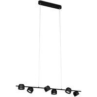 Paulmann Puric Pane 6-flg. 6x4,5W 100 cm rund schwarz