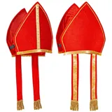 w widmann milano party fashion WIDMANN Bischofsmütze aus Samt, Heiliger Nikolaus, Knecht Rupprecht, Weihnachten, Mottoparty, Karneval