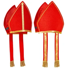 w widmann milano party fashion WIDMANN Bischofsmütze aus Samt, Heiliger Nikolaus, Knecht Rupprecht, Weihnachten, Mottoparty, Karneval