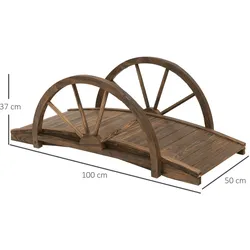 Outsunny - Gartenbrücke - 100Lx50Wx37Hcm - Verkohlt