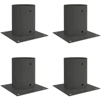 vidaXL Runder Bodenanker 4 pcs Anthrazit 18 x 18 x 15 cm Metall