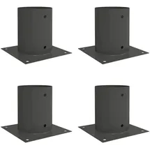 vidaXL Runder Bodenanker 4 pcs Anthrazit 18 x 18 x 15 cm Metall