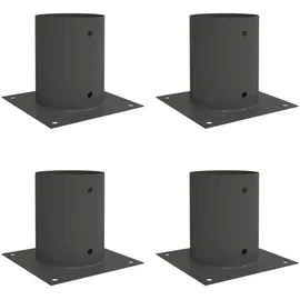 vidaXL Runder Bodenanker 4 pcs Anthrazit 18 x 18 x 15 cm Metall