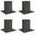 vidaXL Runder Bodenanker 4 pcs Anthrazit 18 x 18 x 15 cm Metall