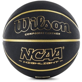 Wilson Men's NCAA Highlight 295 BSKT Basketball, Black/Gold, Official, 7