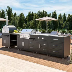 Oviala Business Outdoor-Küche, 5 Elemente und 3 Kochmodule