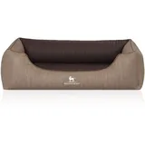Knuffelwuff Hundebett Outlander Orthopädisch Kunstleder XL 105 x 75cm Natur/Braun