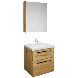 burgbad Eqio Möbelkombination inkl. Keramik-Waschtisch 65 cm, mit Stangengriff G0234, Badmöbel,