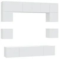 VidaXL 8-tlg. TV-Schrank-Set Weiß Holzwerkstoff