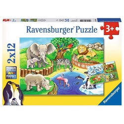 Ravensburger Puzzle Pz. Tiere im Zoo 2x12Teile, Puzzleteile