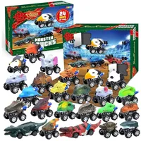 LuxusKollektion Spielzeug-Adventskalender Adventskalender Kinder Weihnachten 24 Tage Countdown Monster Truck bunt