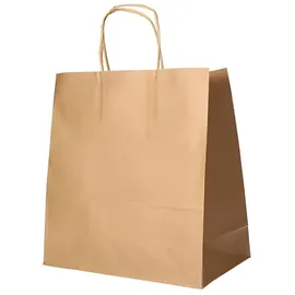 Papstar Tragetaschen, Papier 27 x 32 x 17 cm braun mit gedrehtem Tragegriff