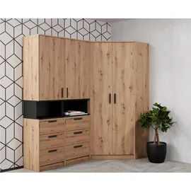 marmex möbel Eckschrank Grant Set 17A 195 x 195 x 40 cm Braun
