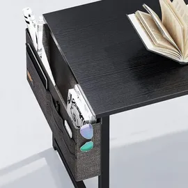 ODK Kleiner Schreibtisch Computertisch Bürotisch mit Kopfhörerhalter - Schwarz