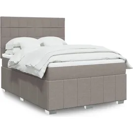 vidaXL Boxspringbett mit Matratze Taupe 140x200 cm Stoff