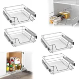 YRHome 4 Stück Teleskopschublade Teleskopschublade Schrankauszug Aufbewahrungskörbe Korbauszug Küchenschrank mit Schubladenauszüge Vollauszug Schublade Schlafzimmerschränke für 50cm Schränke