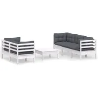 vidaXL Garten-Lounge-Set 6-tlg. anthrazit Kiefernholz