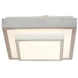 LINDBY LED-Deckenleuchte Mirco, 32 cm, eckig, Aluminium - Silber/Grau