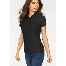 FRUIT OF THE LOOM "Lady-Fit Premium Polo", Damen, Gr. XXL (44), schwarz, Piqué, Obermaterial: 100% Baumwolle, unifarben, Basic, sehr figurbetont hüftbedeckend, Rundhals, Rippstrickbündchen, Shirts, Sommershirt, unifarben, aus reiner Baumwolle