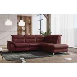 Ecksofa SIT & MORE "Astoria L-Form", rot (bordeaux), B:256cm H:91cm T:225cm, 20000, Sofas, wahlweise mit motorischer Relaxfunktion