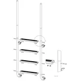 Eichenwald Poolleiter Modell 23 Roma mit einschraubbaren Griffstangen Beckentiefe 1340mm 4 Stufen