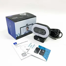 NexiGo StreamCam N930E, 1080P Webcam with Ring Light and Privacy Cover, Auto-Focus, Plug and Play, Web Camera for Online Learning, Zoom Meeting Skype Teams, PC Mac Laptop Desktop Computer