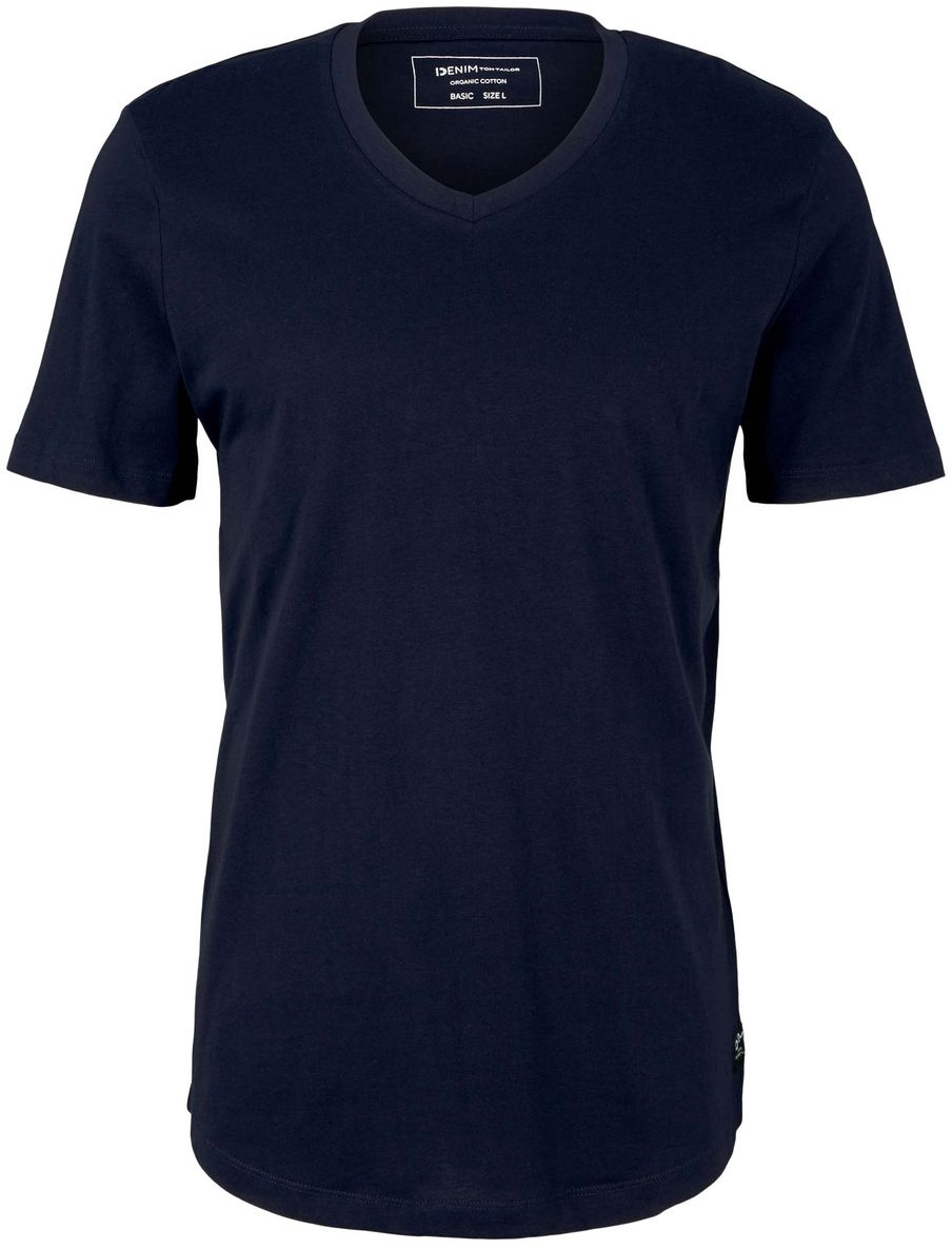 Tom Tailor Denim Herren T-Shirt V-NECK Regular Fit Regular Fit Blau 10668 XS