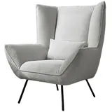 KAWOLA Sessel IVA Relaxsessel Cord hellgrau