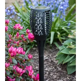 ETC Shop 2x LED Außen solar Steck Lampe Weg Garten Fackel Feuer Effekt Erspieß Park Leuchte