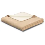 Biederlack Wohndecke Doubleface«, mit geketteltem Zierstich beige
