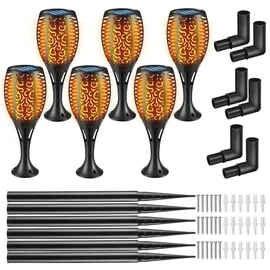 Tectake tectake® 6er Set Solarleuchten Flare, 6