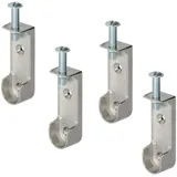 Gedotec Decken-Schrankrohrlager | 4 Stück Kleiderstangen-Halterung Metall | OVAL | Aufhängung für Schrankstangen & Garderobenstangen Chrom | Made IN Germany |Schrankrohr-Halter mit Schraube M6 x 28mm