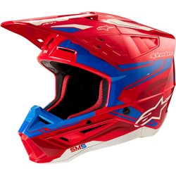 Alpinestars S-M5 Action 2 2024 Motocross Helm, rot-blau, Größe M für Männer