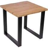 möbelliebling Esstisch Baumkante Holz-Optik Wildeiche 80 x 80 U-Gestell schwarz JOSY