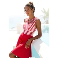 LASCANA Sommerkleid Rot/Weiß Gestreift 36