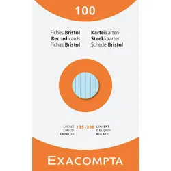 Exacompta 13853X 12x Karteikarten 12,5x20 lin sort 100St - Farben sortiert