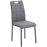 P & B Stuhl, Anthrazit, Schwarz, Textil, Rundrohr, 41.5x96.5x52.5 cm, mit Griff, Esszimmer, Stühle, Esszimmerstühle, Vierfußstühle
