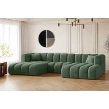 kaiser möbel Ecksofa, U-form Sofa Grand modular stoff Haga Grün - Grün