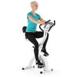 CAPITAL SPORTS Azura Air Heimtainer, F Bike mit Magnet-Widerstand, Heimtrainer-Fahrrad Klappbar, Fitness Fahrrad Heimtrainer für Ausdauertraining ... - Silber